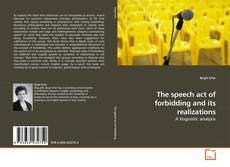 Capa do livro de The speech act of forbidding and its realizations 