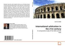 Couverture de International arbitration in the 21st century