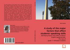 Capa do livro de A study of the major factors that affect students' speaking skills 