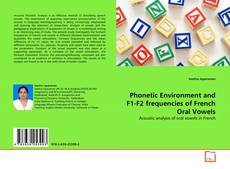 Buchcover von Phonetic Environment and F1-F2 frequencies of French Oral Vowels