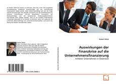 Couverture de Auswirkungen der Finanzkrise auf die Unternehmensfinanzierung