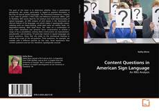 Buchcover von Content Questions in American Sign Language