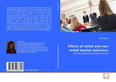 Effects of verbal and non-verbal teacher behaviors, kitap kapağı