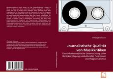 Couverture de Journalistische Qualität von Musikkritiken