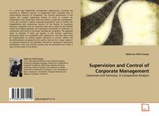 Portada del libro de Supervision and Control of Corporate Management
