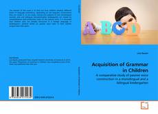 Buchcover von Acquisition of Grammar in Children