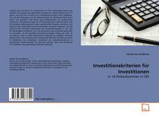 Buchcover von Investitionskriterien für Investitionen
