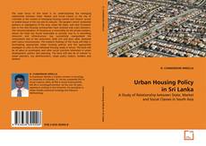 Buchcover von Urban Housing Policy in Sri Lanka