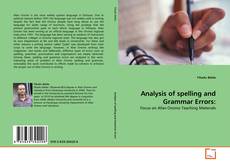 Couverture de Analysis of spelling and Grammar Errors: