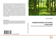Capa do livro de Implementation of Justice in Burundi 