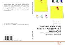 Copertina di Validation of the Malay Version of Auditory Verbal Learning Test