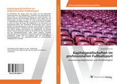 Bookcover of Kapitalgesellschaften im professionellen Fußballsport