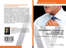 Copertina di Die subsidiäre Anwendung des AngG auf Vorstandsverträge