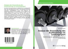 Buchcover von Analyse der Anwendung des Krafttrainings im Leistungssport