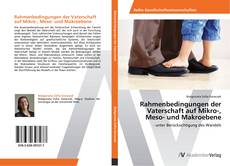 Buchcover von Rahmenbedingungen der Vaterschaft auf Mikro-, Meso- und Makroebene