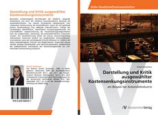 Capa do livro de Darstellung und Kritik ausgewählter Kostensenkungsinstrumente 