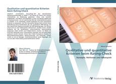 Bookcover of Qualitative und quantitative Kriterien beim Rating-Check