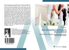 Das Ehegattensplitting in Deutschland kitap kapağı