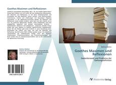 Capa do livro de Goethes Maximen und Reflexionen 