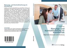 Capa do livro de Planungs- und Kontrollrechnung im Kleinbetrieb 