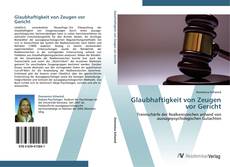 Capa do livro de Glaubhaftigkeit von Zeugen vor Gericht 