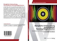 Capa do livro de Klangliche Untersuchung verschiedener  Panning-Möglichkeiten 