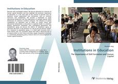 Bookcover of Institutions in Education