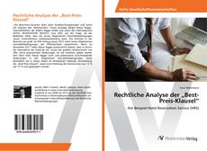 Обложка Rechtliche Analyse der „Best-Preis-Klausel“