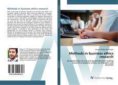 Bookcover of Methods in business ethics research
