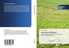 Governance Matters kitap kapağı