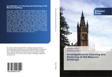 Buchcover von Investigations on Cleaning and Restoring of Old Masonry Buildings
