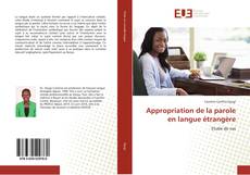 Appropriation de la parole en langue étrangère kitap kapağı