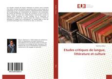 Etudes critiques de langue, littérature et culture kitap kapağı