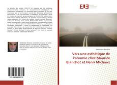Buchcover von Vers une esthétique de l’anomie chez Maurice Blanchot et Henri Michaux