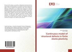 Buchcover von Continuous model of structural defects in finite elasto-plasticity