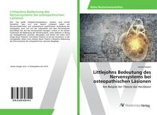 Copertina di Littlejohns Bedeutung des Nervensystems bei osteopathischen Läsionen