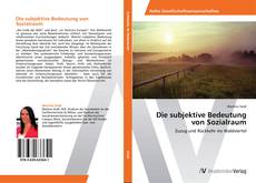 Обложка Die subjektive Bedeutung von Sozialraum