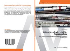 Leistungsschutzrecht für Presseverlage kitap kapağı