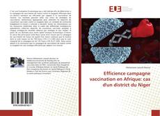 Efficience campagne vaccination en Afrique: cas d'un district du Niger kitap kapağı