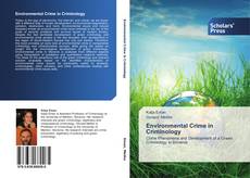Bookcover of Environmental Crime in Criminology