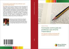 Bookcover of Formação continuada do professor que ensina matemática