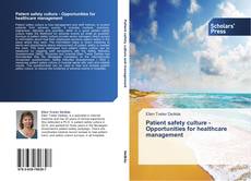 Capa do livro de Patient safety culture - Opportunities for healthcare management 