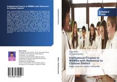 Buchcover von Institutional Finance to MSMEs-with Reference to Chittoor District