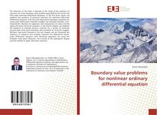 Bookcover of Boundary value problems for nonlinear ordinary differential equation