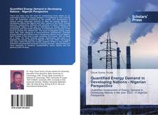 Capa do livro de Quantified Energy Demand in Developing Nations - Nigerian Perspective 