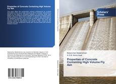 Properties of Concrete Containing High Volume Fly Ash kitap kapağı