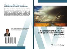 Höchstpersönliche Rechte und geschlechtszuweisende Operationen kitap kapağı