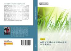 Bookcover of 内陆河流域中游绿洲农田能水平衡研究