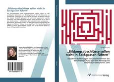 Buchcover von „Bildungsabschlüsse sollen nicht in Sackgassen führen“