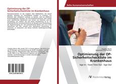 Capa do livro de Optimierung der OP-Sicherheitscheckliste im Krankenhaus 